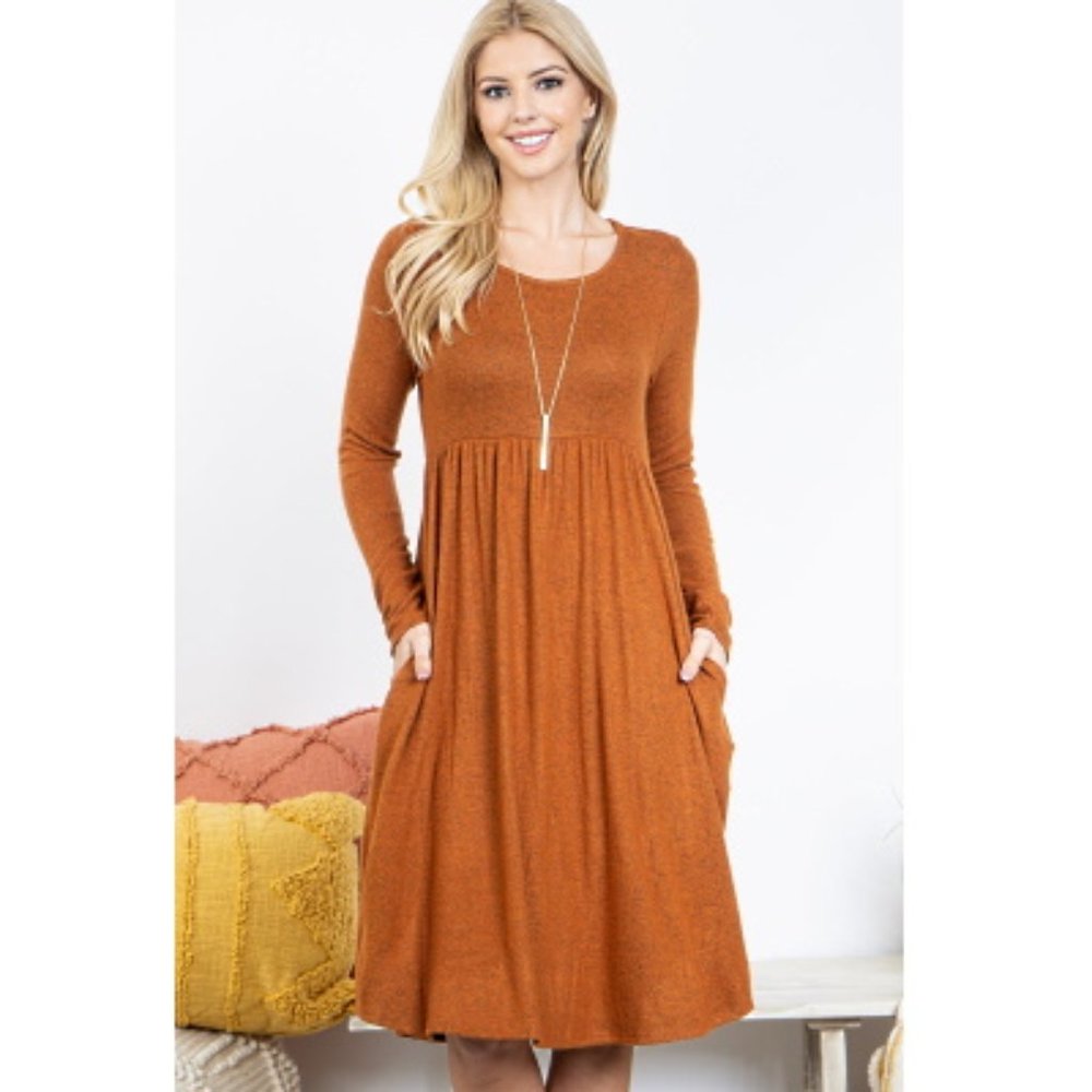 Dark Pumpkin Hacci Knit Dress